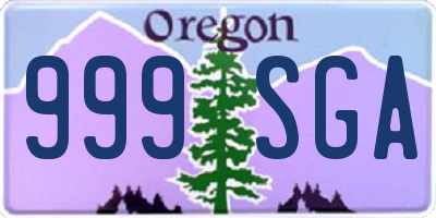 OR license plate 999SGA