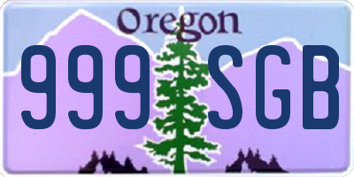 OR license plate 999SGB