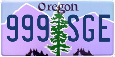 OR license plate 999SGE