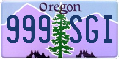 OR license plate 999SGI