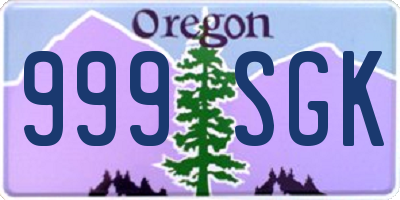 OR license plate 999SGK