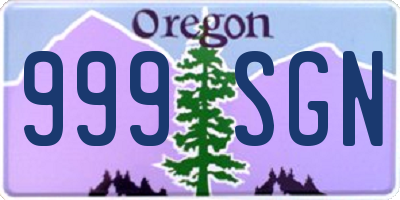 OR license plate 999SGN