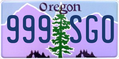 OR license plate 999SGO