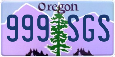 OR license plate 999SGS