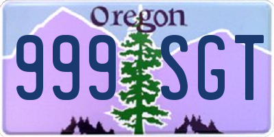 OR license plate 999SGT