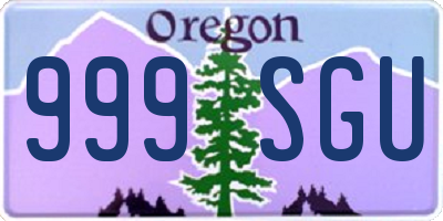 OR license plate 999SGU