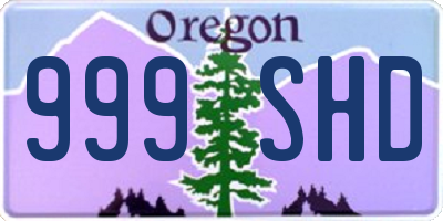 OR license plate 999SHD