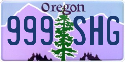 OR license plate 999SHG