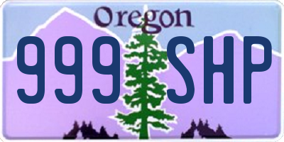 OR license plate 999SHP