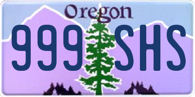 OR license plate 999SHS