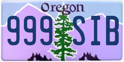 OR license plate 999SIB