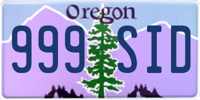 OR license plate 999SID