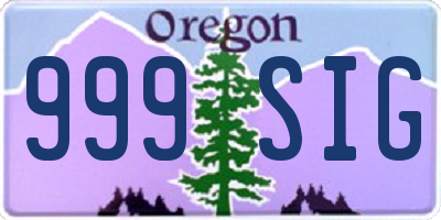 OR license plate 999SIG