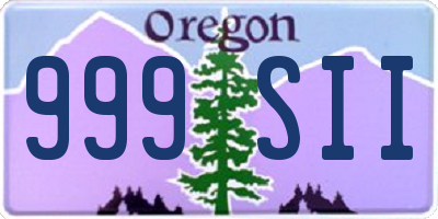 OR license plate 999SII