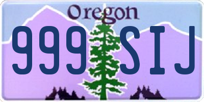 OR license plate 999SIJ