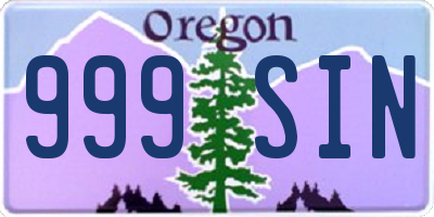 OR license plate 999SIN