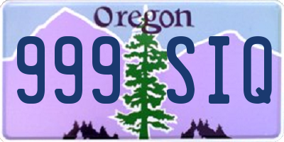 OR license plate 999SIQ