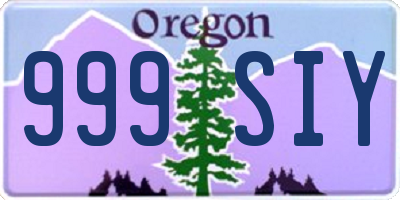 OR license plate 999SIY