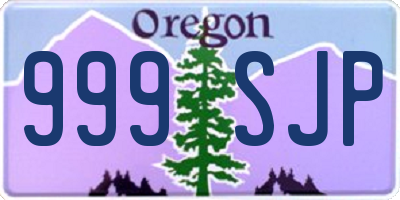 OR license plate 999SJP