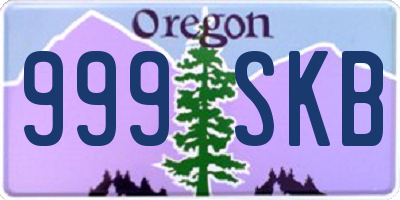 OR license plate 999SKB