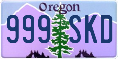 OR license plate 999SKD