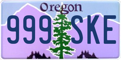 OR license plate 999SKE