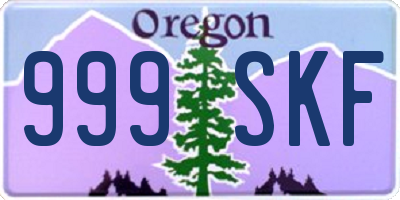 OR license plate 999SKF