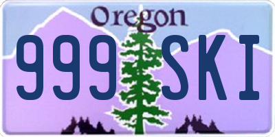 OR license plate 999SKI