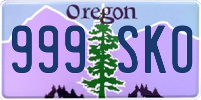 OR license plate 999SKO