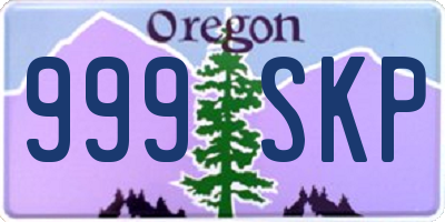 OR license plate 999SKP