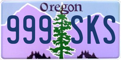 OR license plate 999SKS