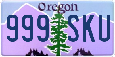 OR license plate 999SKU