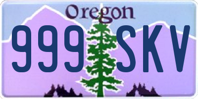 OR license plate 999SKV