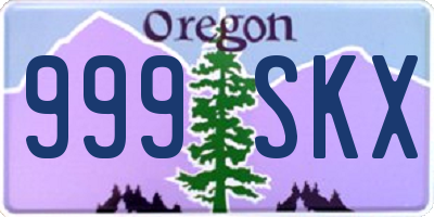 OR license plate 999SKX