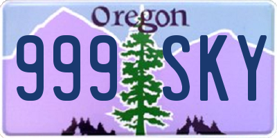 OR license plate 999SKY