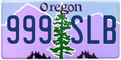 OR license plate 999SLB