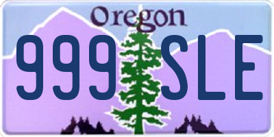 OR license plate 999SLE