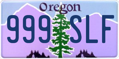 OR license plate 999SLF