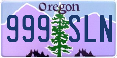 OR license plate 999SLN