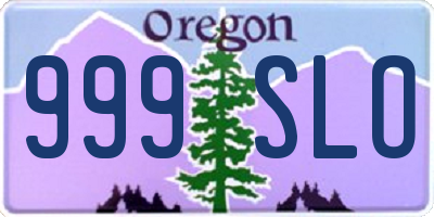 OR license plate 999SLO