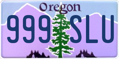 OR license plate 999SLU