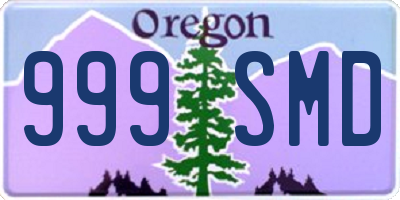 OR license plate 999SMD