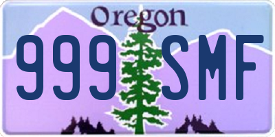 OR license plate 999SMF
