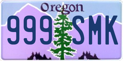 OR license plate 999SMK