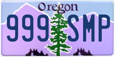 OR license plate 999SMP