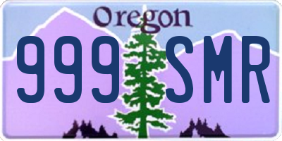 OR license plate 999SMR