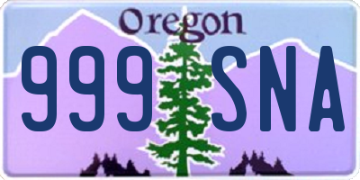 OR license plate 999SNA