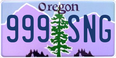 OR license plate 999SNG