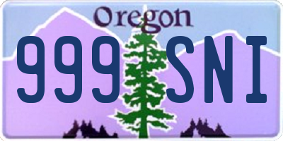 OR license plate 999SNI