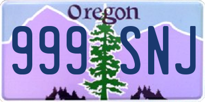 OR license plate 999SNJ